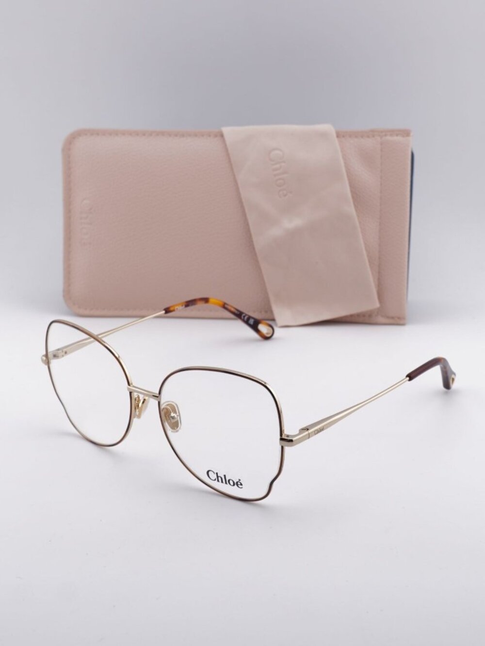 Chloe CH0098O 008 Butterfly Eyeglasses 56mm - Havana / Gold